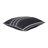  18" X 18" Black Stripe Cord Cotton Rich Decorative Pillow Villa Pillows