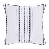  18" X 18" White Stripe Cord Cotton Rich Decorative Pillow Villa Pillows