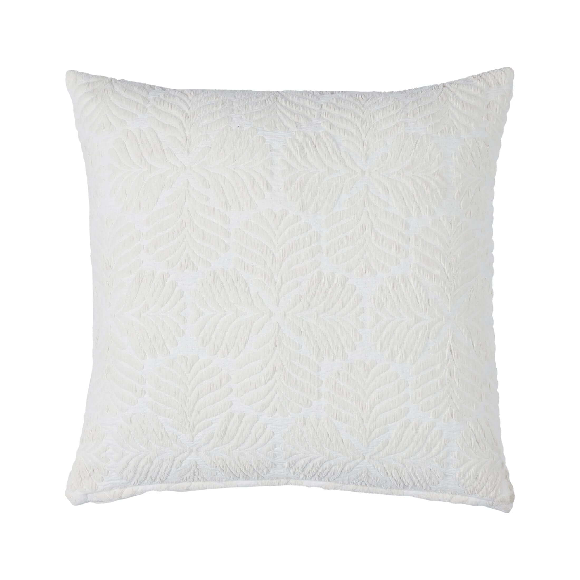 20" X 20" Baker Fan Ivory Cotton Decorative Pillow