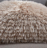 Soft Beige Decorative Faux Fur Throw Pillow