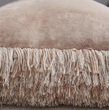 Soft Beige Decorative Faux Fur Throw Pillow
