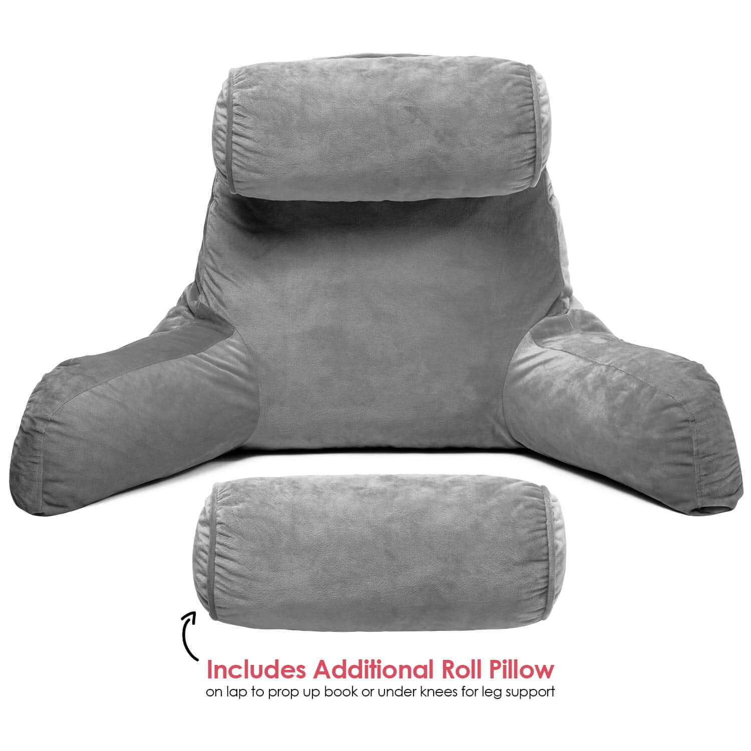 Bed Rest Reading Pillow with Arms and Pockets