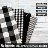  Black and White Buffalo Plaid Outdoor Throw Pillow Covers 18X18 Set of 4 Buffalo Check Farmhouse Decor for Couch Room and Front Porch Villa Pillows