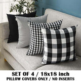  Black and White Buffalo Plaid Outdoor Throw Pillow Covers 18X18 Set of 4 Buffalo Check Farmhouse Decor for Couch Room and Front Porch Villa Pillows