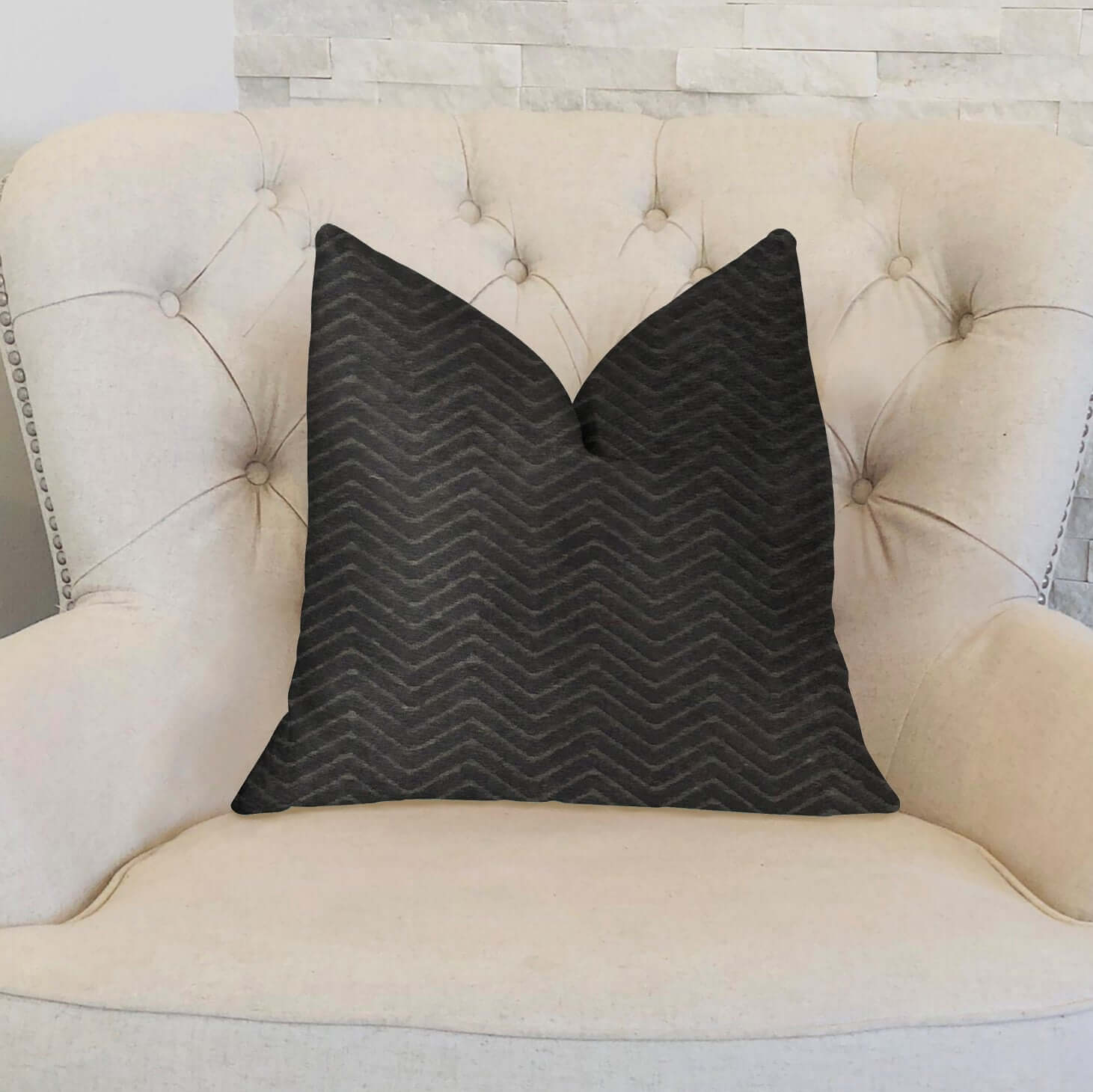  Black Panther Chevron Luxury Throw Pillow Villa Pillows