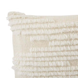  Cream Fringe Textured 18 In. X 18 In. Square Decorative Throw Pillow Villa Pillows