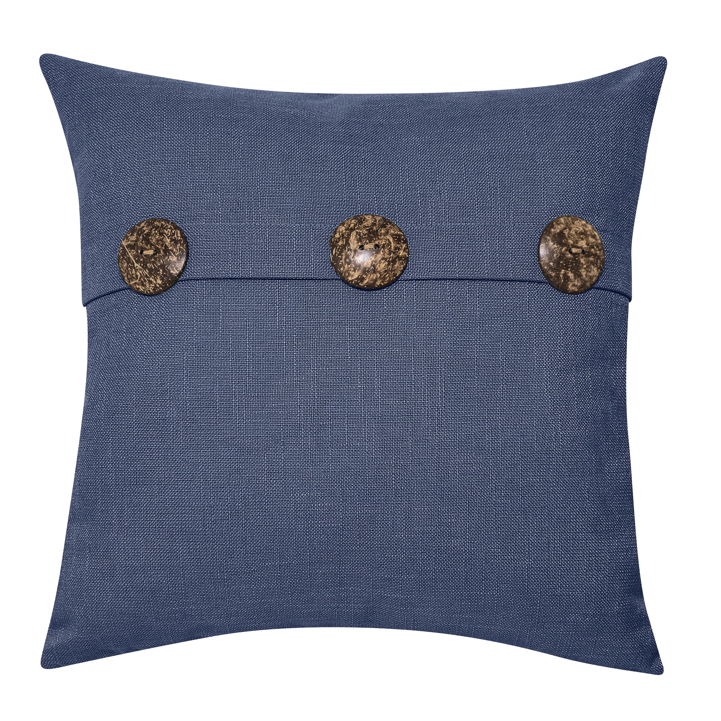  Feather Filled Three Button Decorative Throw Pillow, 20" X 20", Ink Villa Pillows