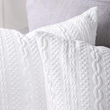  Pack of 2 Super Soft Decorative Throw Pillow Covers Square Cushion Cases Pillowcases for Couch Sofa Bedroom Car Modern Embossed Patterned,18 X 18 Inch,White Villa Pillows