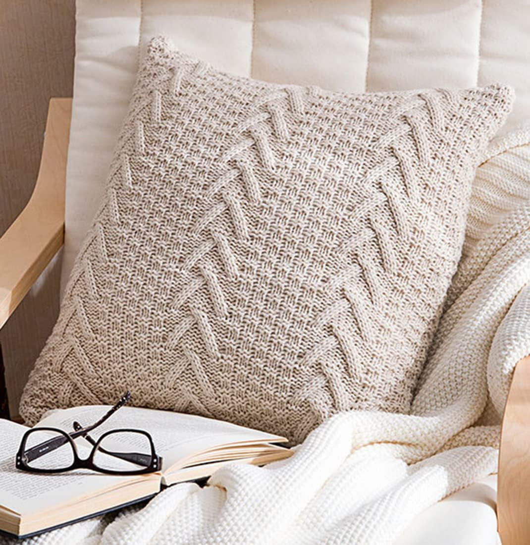  Soft Decorative Knitted Throw Pillow Covers Double-Cable Sweater Square Warm Cushion Cover for Sofa Bedroom Home Accent Decor Villa Pillows