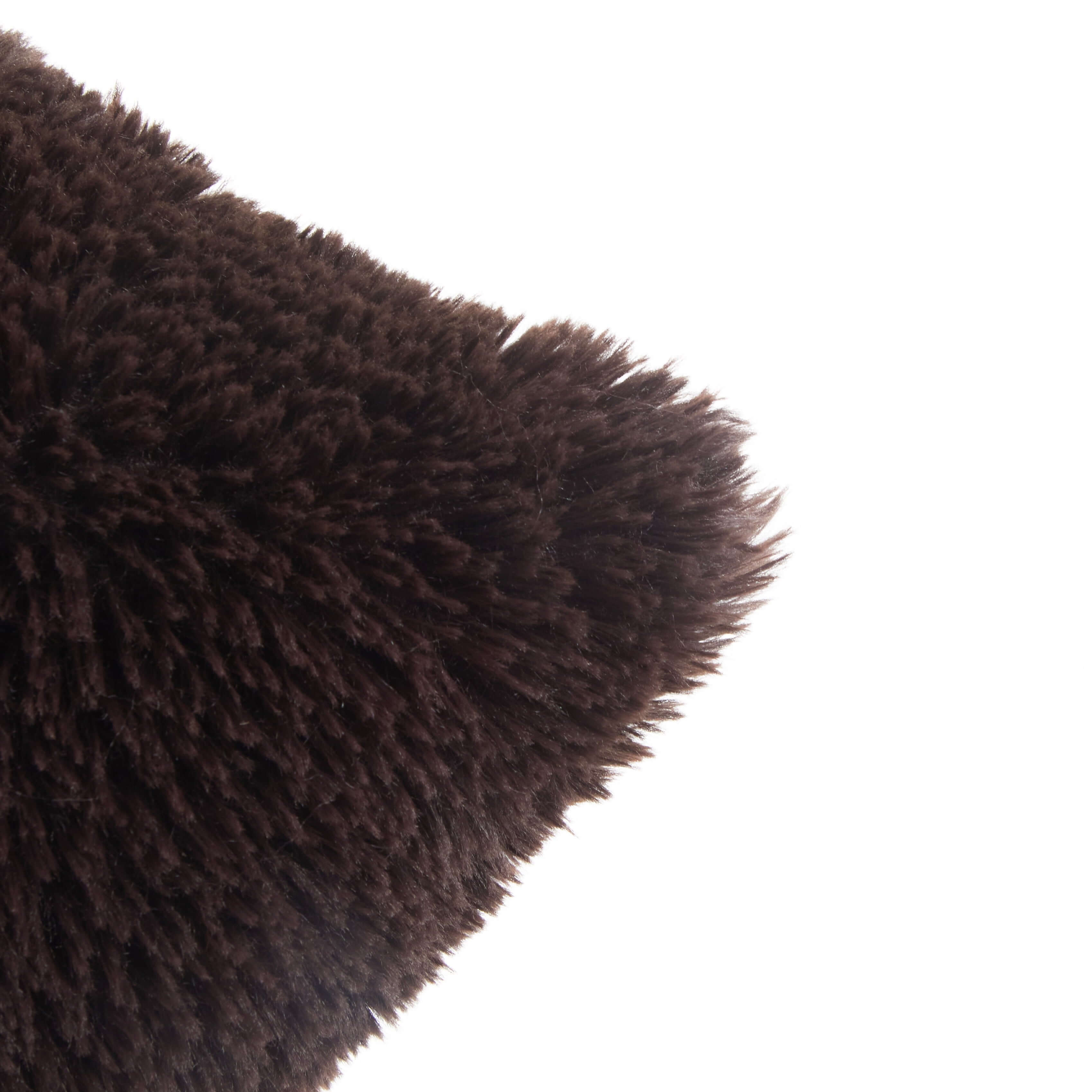 Super Lux Shag Faux Fur Brown Pillow, 19 in X 19 In, Square