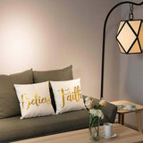  White Throw Pillow Covers, Blessed, Hope, Believe, and Faith (18 X 18 In, 4 Pack) Villa Pillows